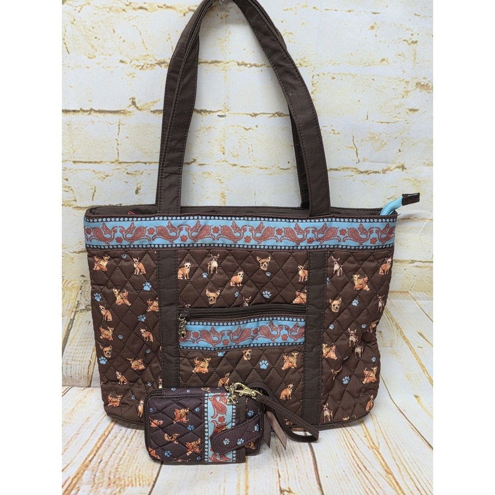 The Bradford Exchange Quilted Tote & Wristlet Chihuahua Faithful Friend